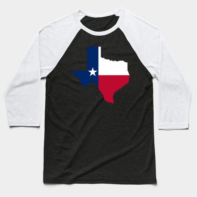 Texas State Flag Baseball T-Shirt by skycloudpics
